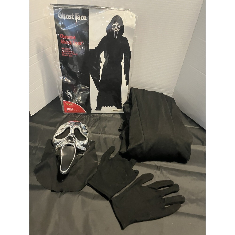Spirit Halloween Scream Chrome Ghost Face Childs Costume Medium Y 8-10